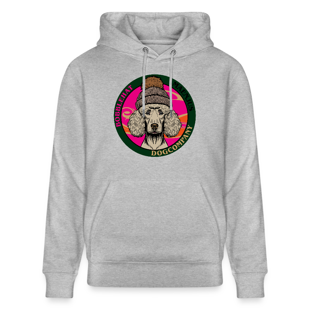 SUnisex Bio-Hoodie mit BOBBLEHAT DOGCOMPANY PRINT - Grau meliert