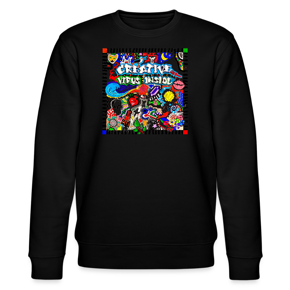 Unisex Bio-Sweatshirt mit CREATIVE VIRUS INSIDE PRINT - Schwarz