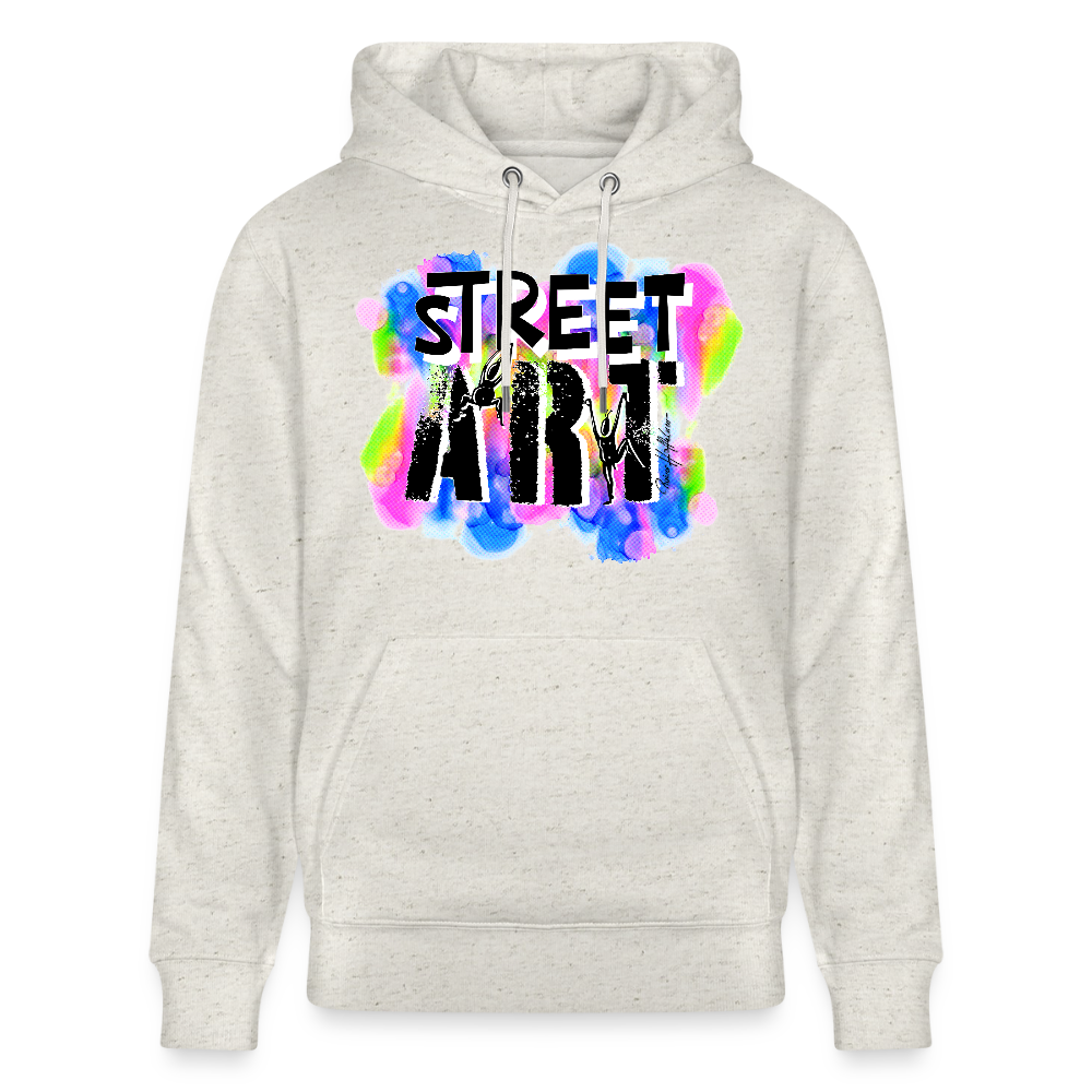 Unisex Bio-Hoodie mit STREET ART PRINT - Beige meliert