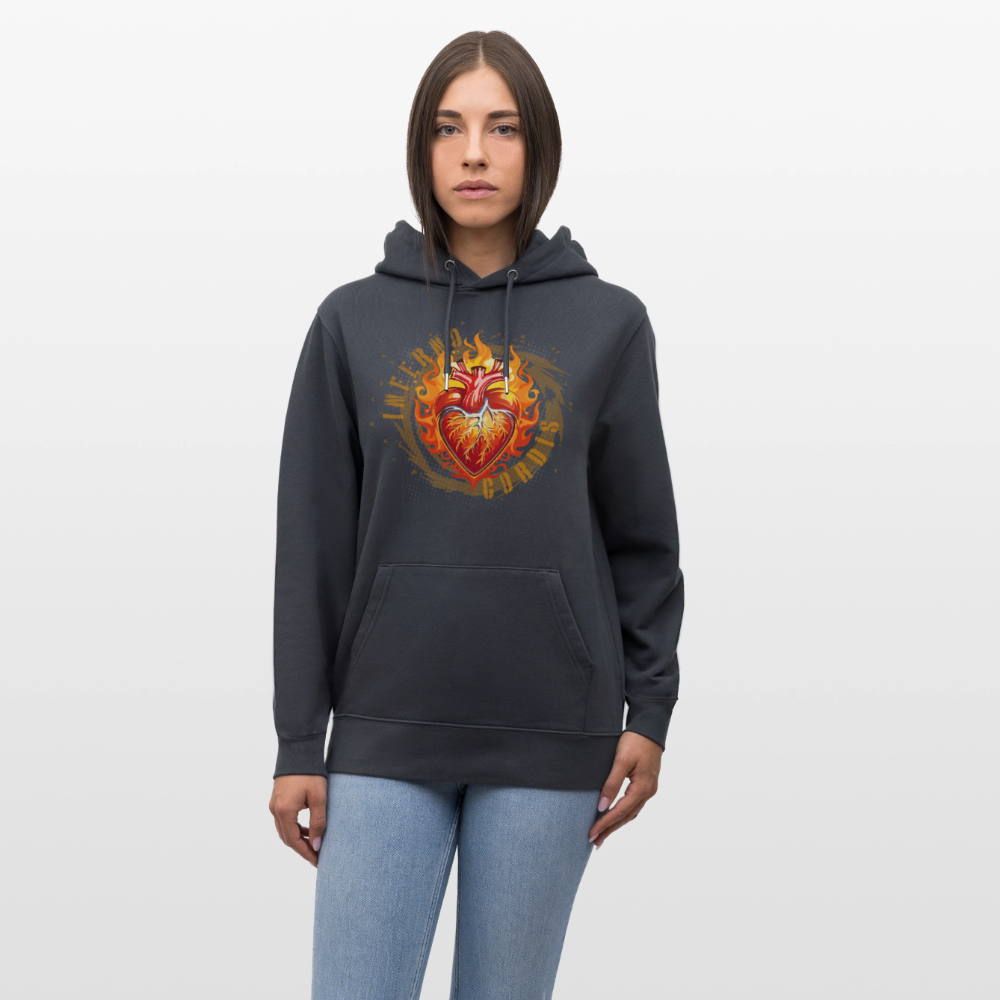 Unisex Bio-Hoodie mit FEUERHERZ PRINT - Indigoblau