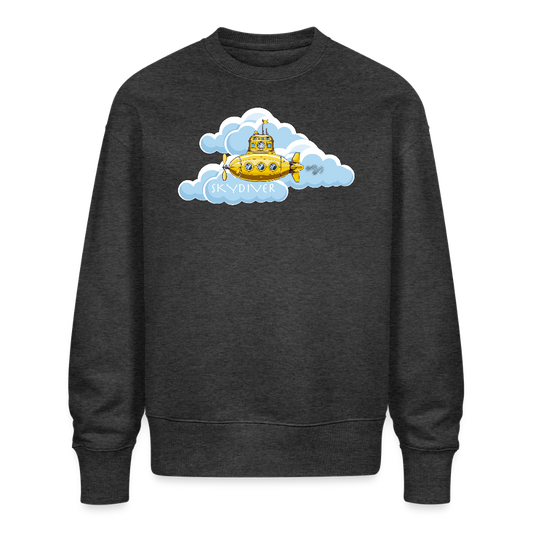 Unisex Oversize Pullover mit SKYDIVER PRINT - Dunkelgrau meliert