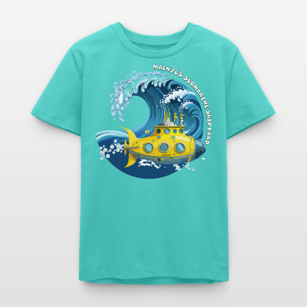 MNJS TEENS Bio T-Shirt mit SUBMARINE SHIPYARD PRINT - Poolblau