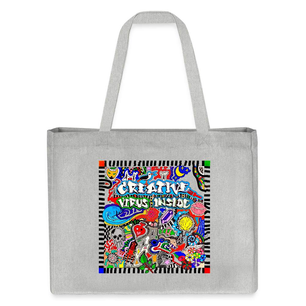 Recycelter Shopping Bag mit CREATIVE VIRUS INSIDE PRINT - Grau meliert