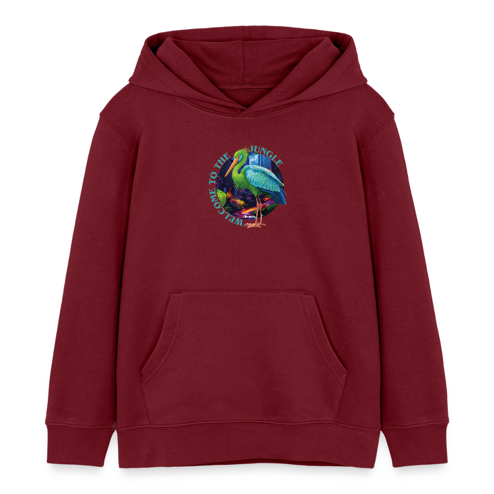 MNJS KIDS Bio-Hoodie mit WELCOME TO THE JUNGLE PRINT - Burgunderrot