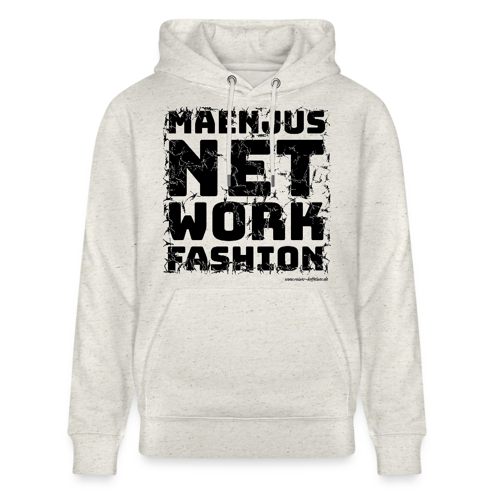 Unisex Bio-Hoodie mit MAENJUS NETWORK FASHION PRINT - Beige meliert