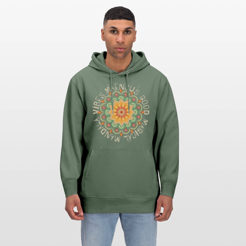 Unisex Bio-Hoodie mit MANDALA VIBES PRINT - Tanngrün