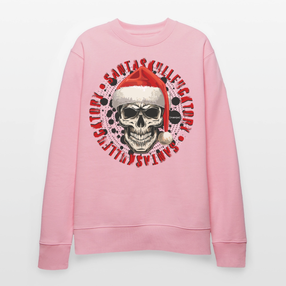 Unisex Bio-Sweatshirt mit SANTASKULL FUCKTORY PRINT - Hellrosa