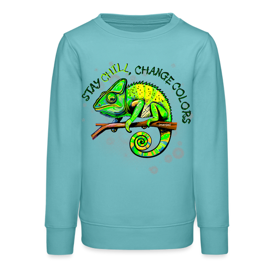 MNJS TEENS Bio Sweatshirt mit CAMAELEON PRINT - Pastelltürkis