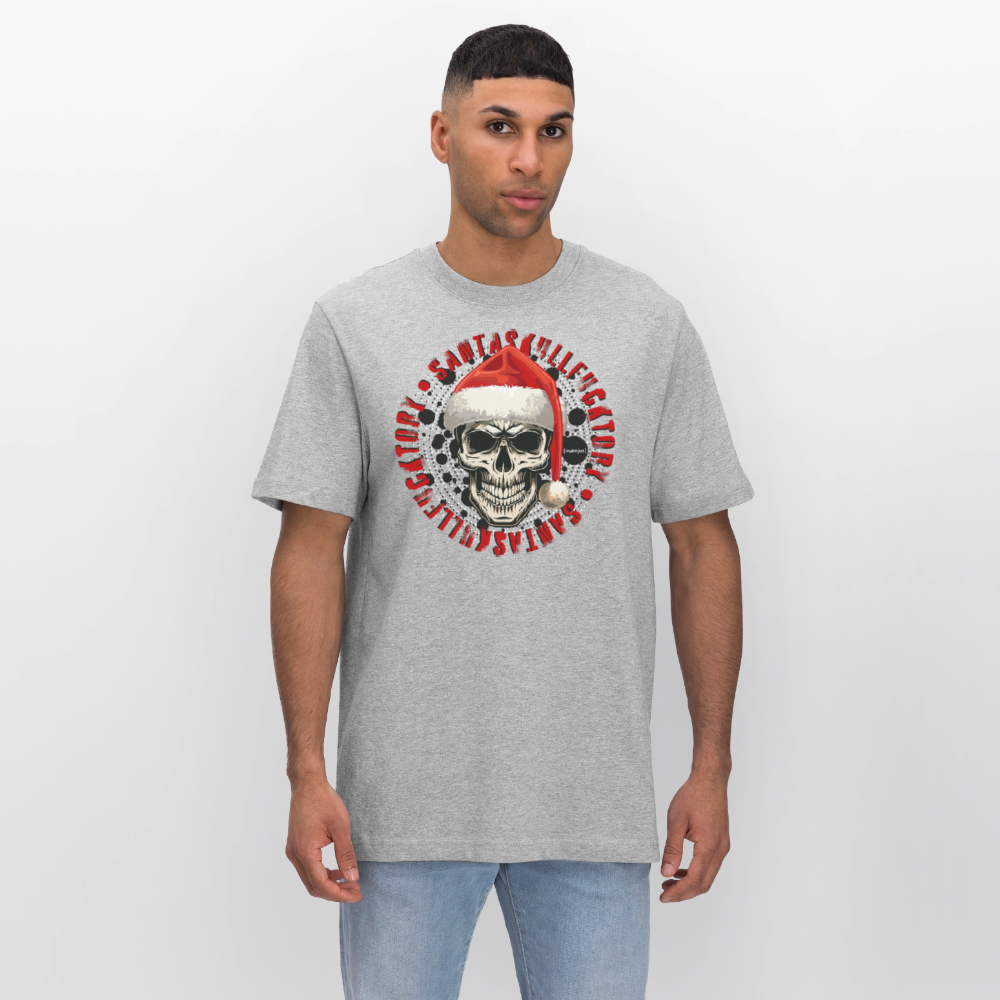 Unisex Bio-T-Shirt mit SANTASKULL FUCKTORY PRINT - Grau meliert