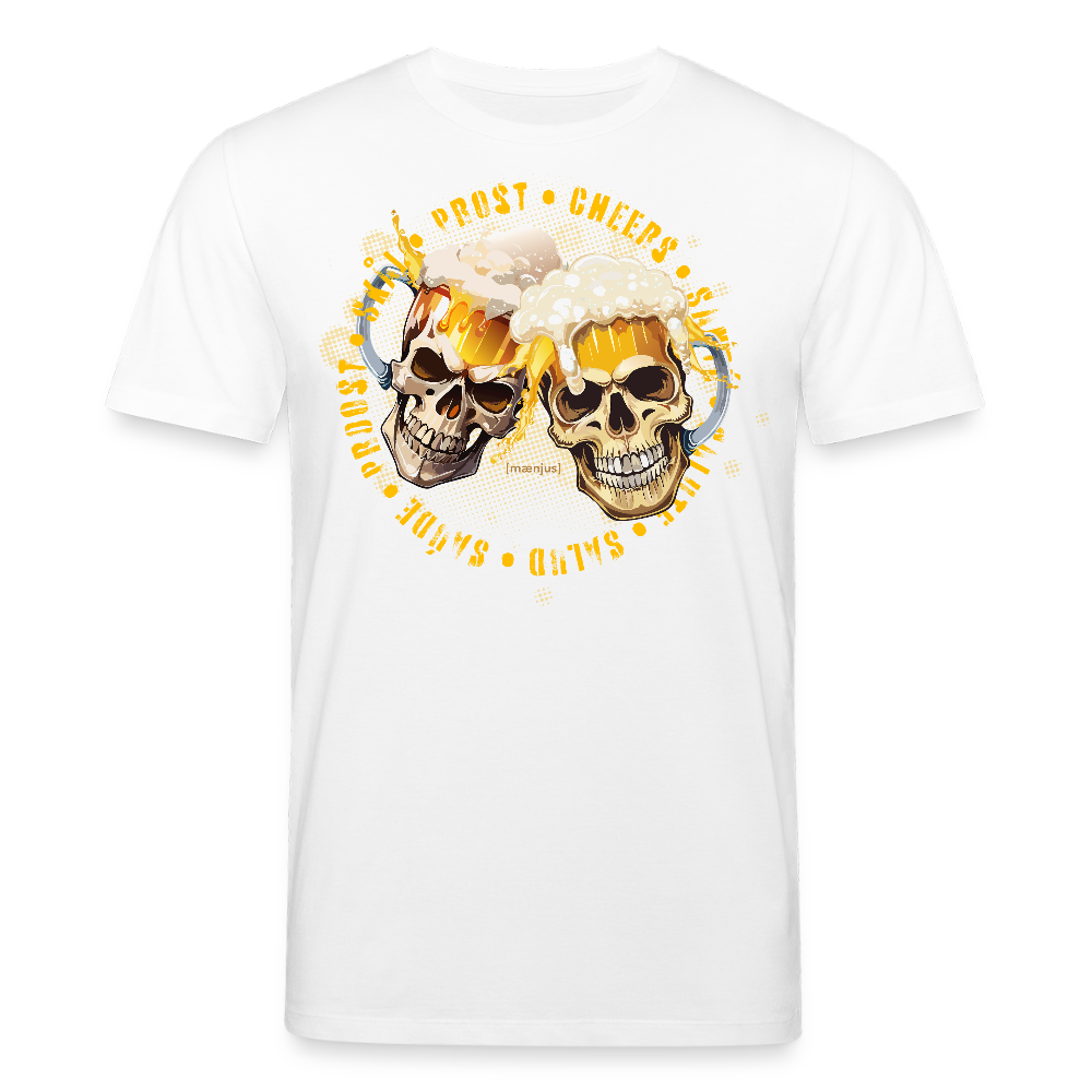 Unisex Bio-T-Shirt mit OKTOBERFEST SKULL BOY PRINT - Weiß