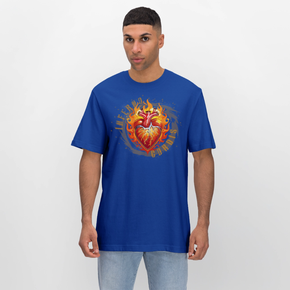 Unisex Bio-T-Shirt mit FEUERHERZ ORANGE PRINT - Dunkelblau