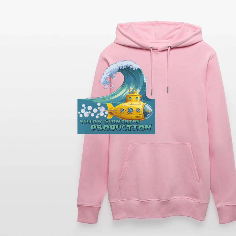 Unisex Bio-Hoodie mit YELLOW SUBMARINE PRODUCTION PRINT - Hellrosa