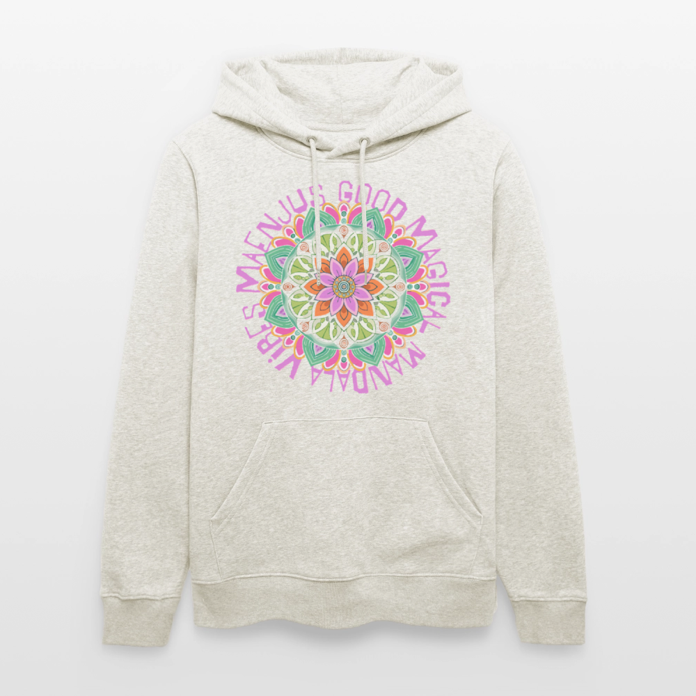 Unisex Bio-Hoodie mit MANDALA VIBES PRINT - Beige meliert
