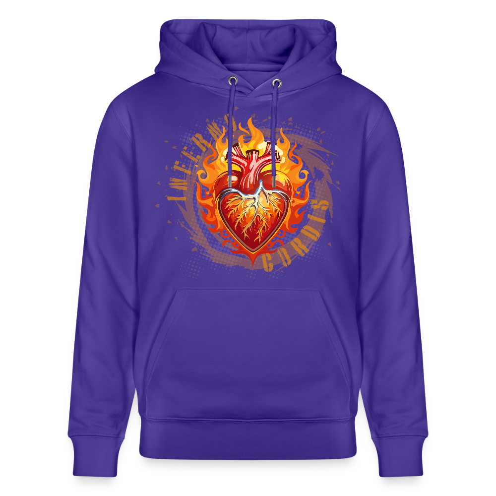 Unisex Bio-Hoodie mit FEUERHERZ PRINT - Purple Love 