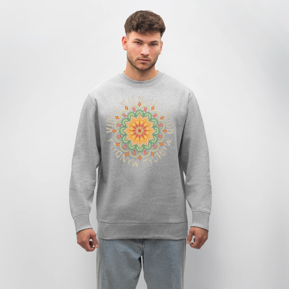Unisex Bio-Sweatshirt mit MANDALA VIBES PRINT - Grau meliert