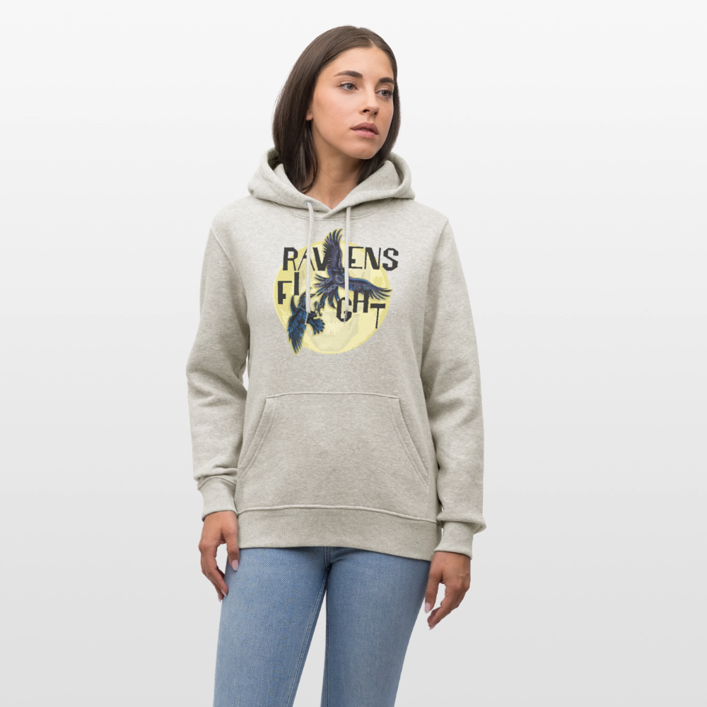 Unisex Hoodie mit RAVENS FIGHT PRINT - Beige meliert