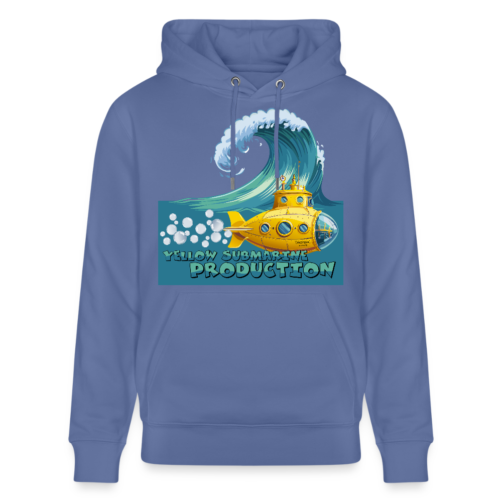 Unisex Bio-Hoodie mit YELLOW SUBMARINE PRODUCTION PRINT - Blau