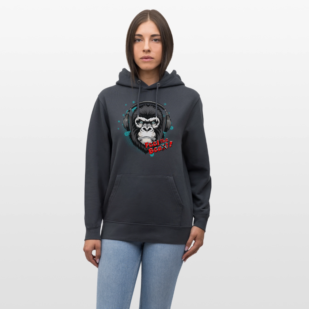 Unisex Hoodie mit FEEL THE BEA(S)T PRINT - Indigoblau