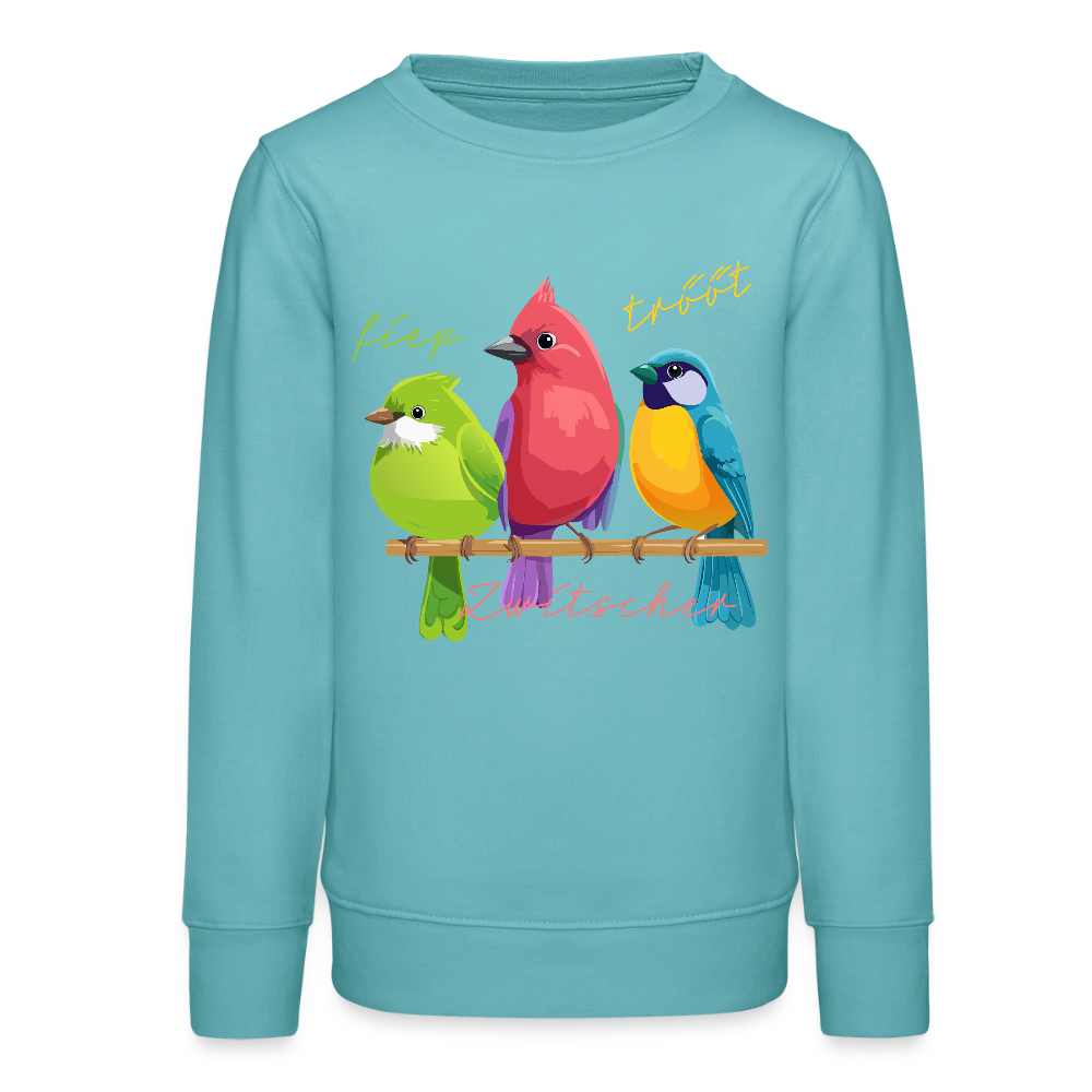 MNJS TEENS Bio Sweatshirt mit ZWISCHERGÄNG PRINT - Pastelltürkis