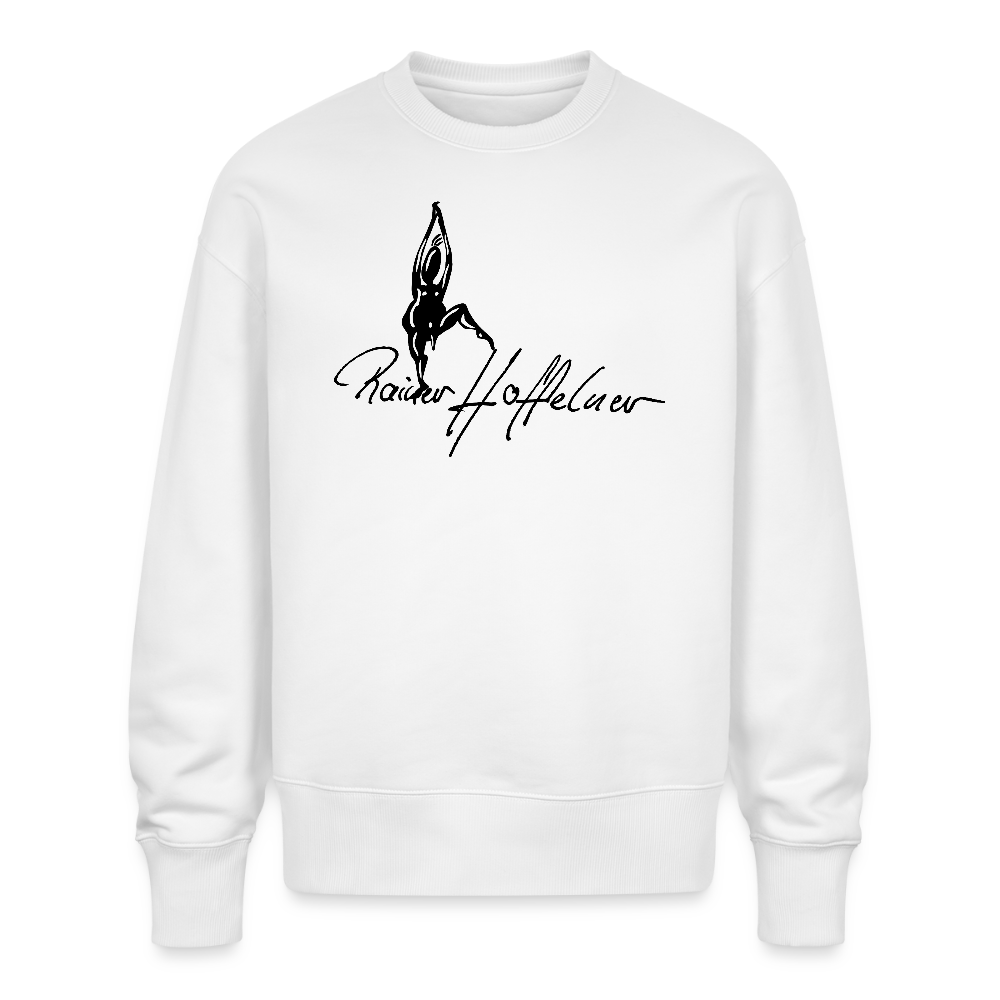 Unisex Oversize Bio Pullover mit TUSCHEMÄNNCHEN PRINT - Weiß