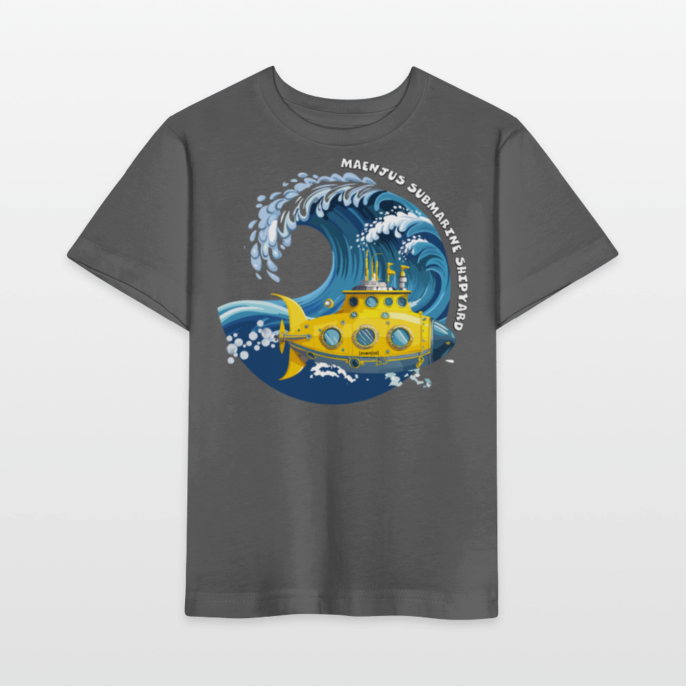 MNJS KIDS Bio T-Shirt mit SUBMARINE SHIPYARD PRINT - Anthrazit