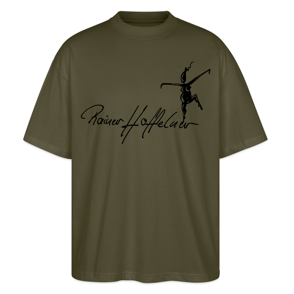 Oversized Unisex T-Shirt mit TUSCHEWEIBCHEN PRINT - Khaki