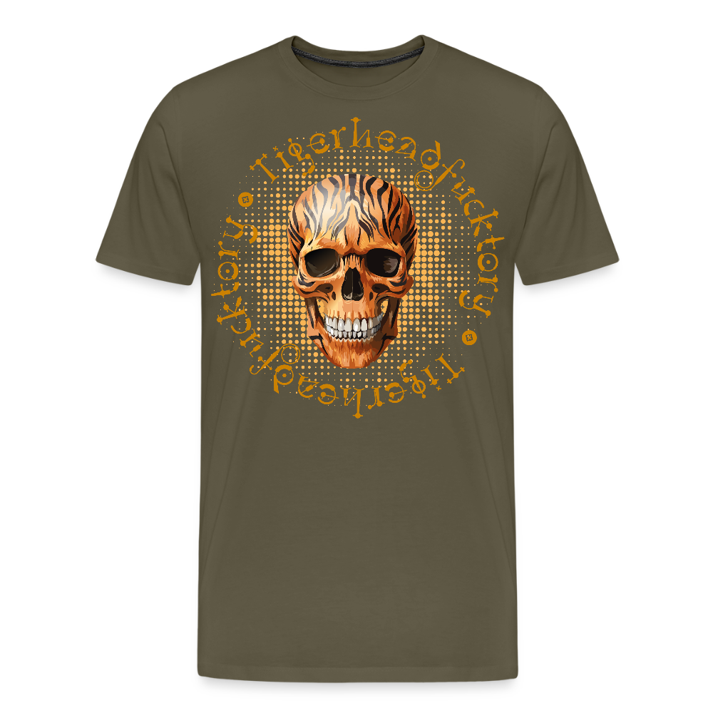Männer Premium T-Shirt mit TIGERHEAD SKULL PRINT - Khaki
