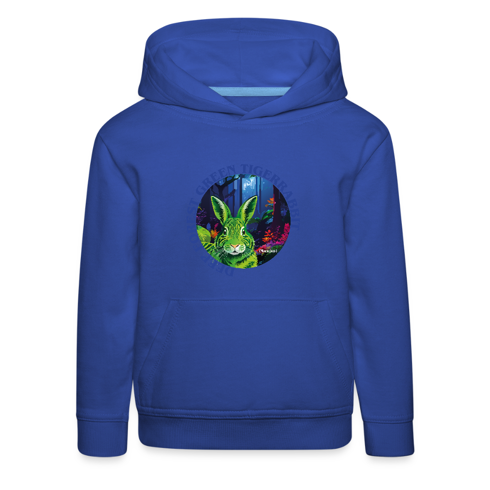 MNJS KIDS Premium Hoodie mit DEEP FOREST GREEN TIGERRABBIT PRINT - Royalblau