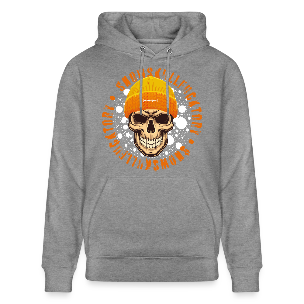 Unisex Bio-Hoodie mit SNOWSKULL FUCKTORY PRINT - Hellgrau marmoriert