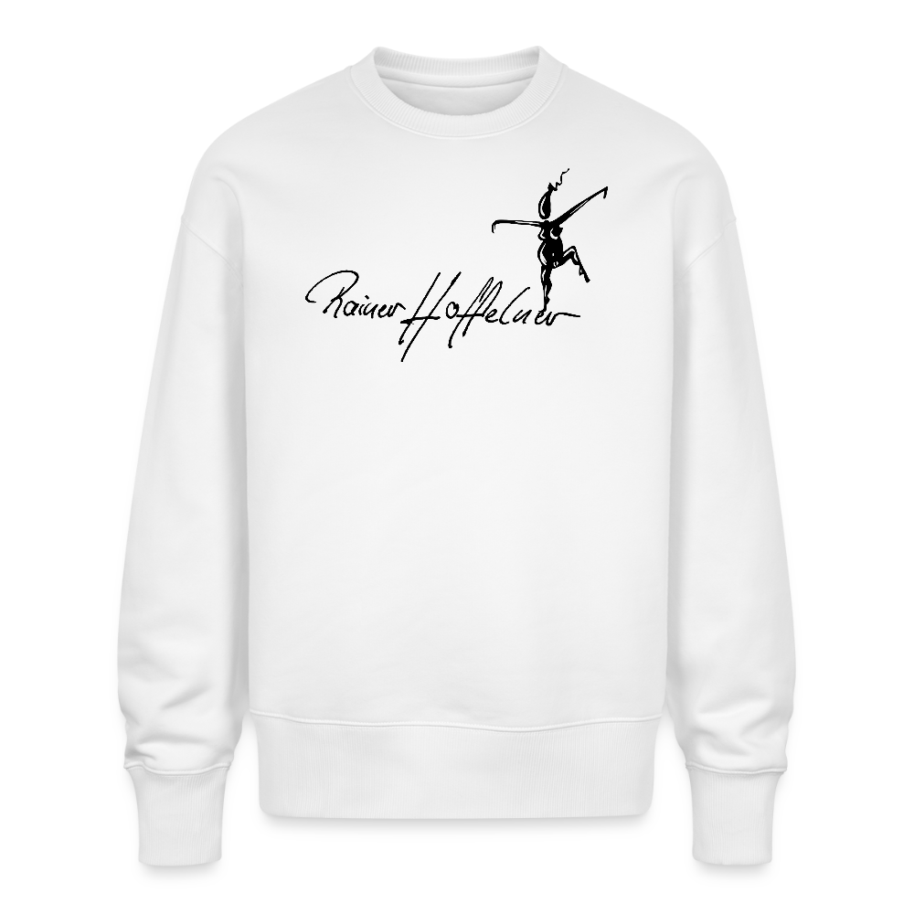 Unisex Oversize Bio Pullover mit TUSCHEWEIBCHEN PRINT - Weiß