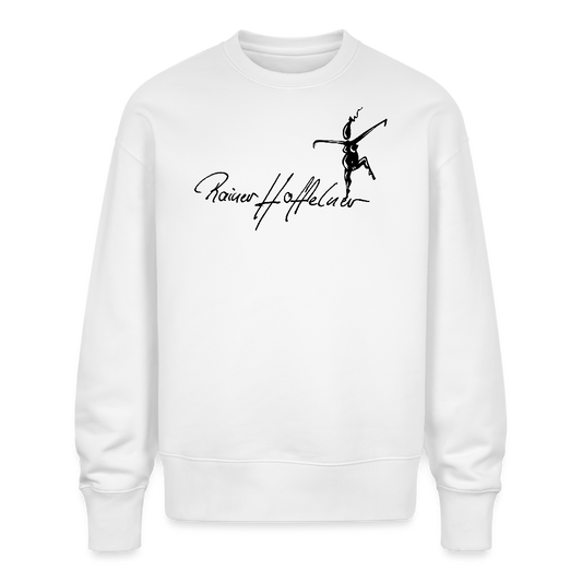 Unisex Oversize Bio Pullover mit TUSCHEWEIBCHEN PRINT - Weiß