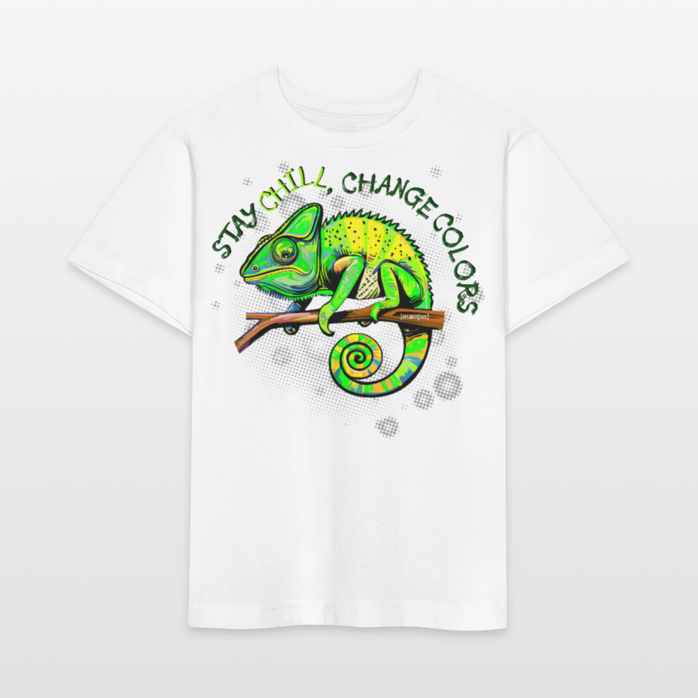 MNJS KIDS Bio T-Shirt mit CAMAELEON PRINT - Weiß