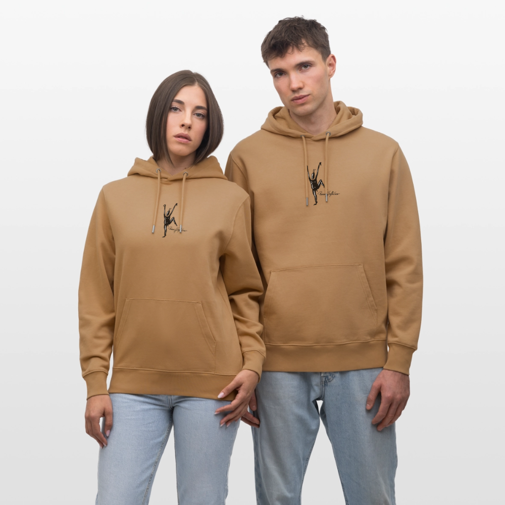 Unisex Bio-Hoodie mit TUSCHEMÄNNCHEN PRINT - Karamell 