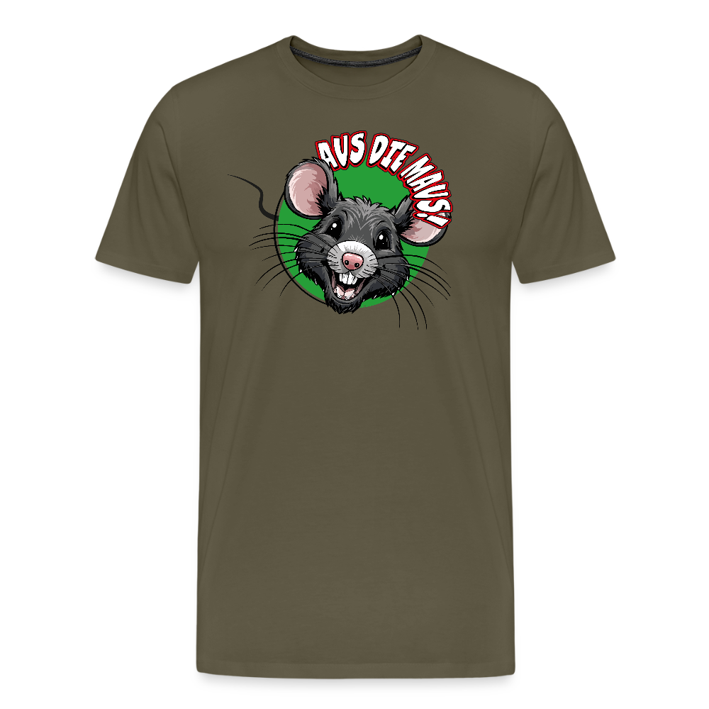 Männer Premium T-Shirt mit AUS DIE MAUS PRINT - Khaki