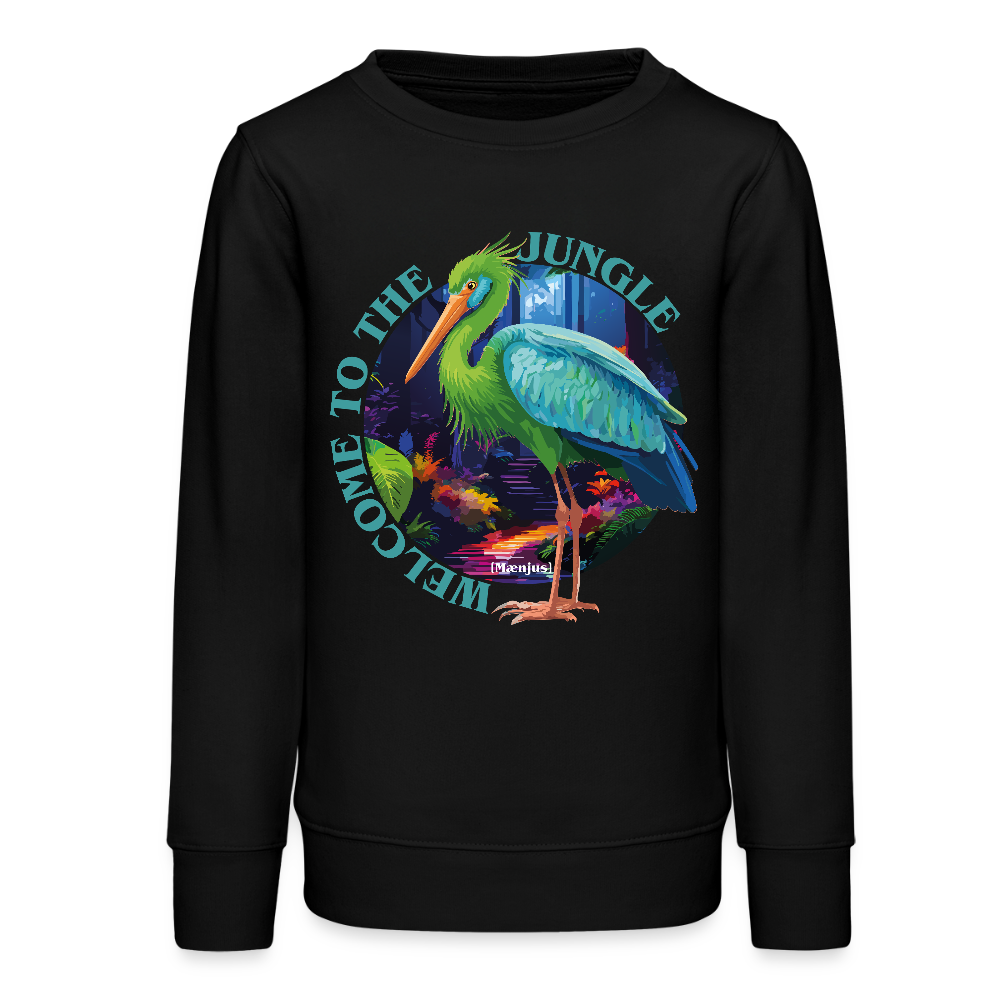 MNJS TEENS Bio Sweatshirt mit WELCOME TO THE JUNGLE PRINT - Schwarz