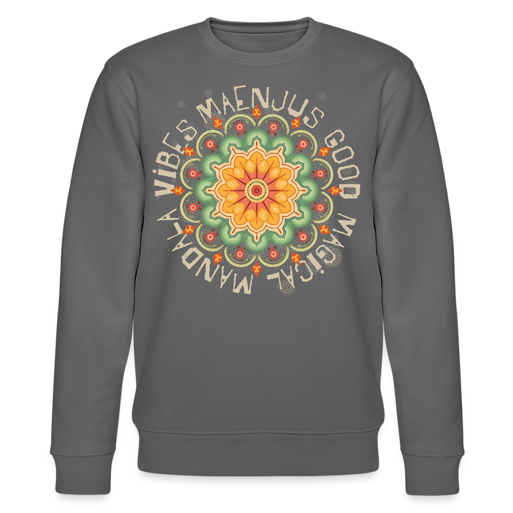 Unisex Bio-Sweatshirt mit MANDALA VIBES PRINT - Anthrazit