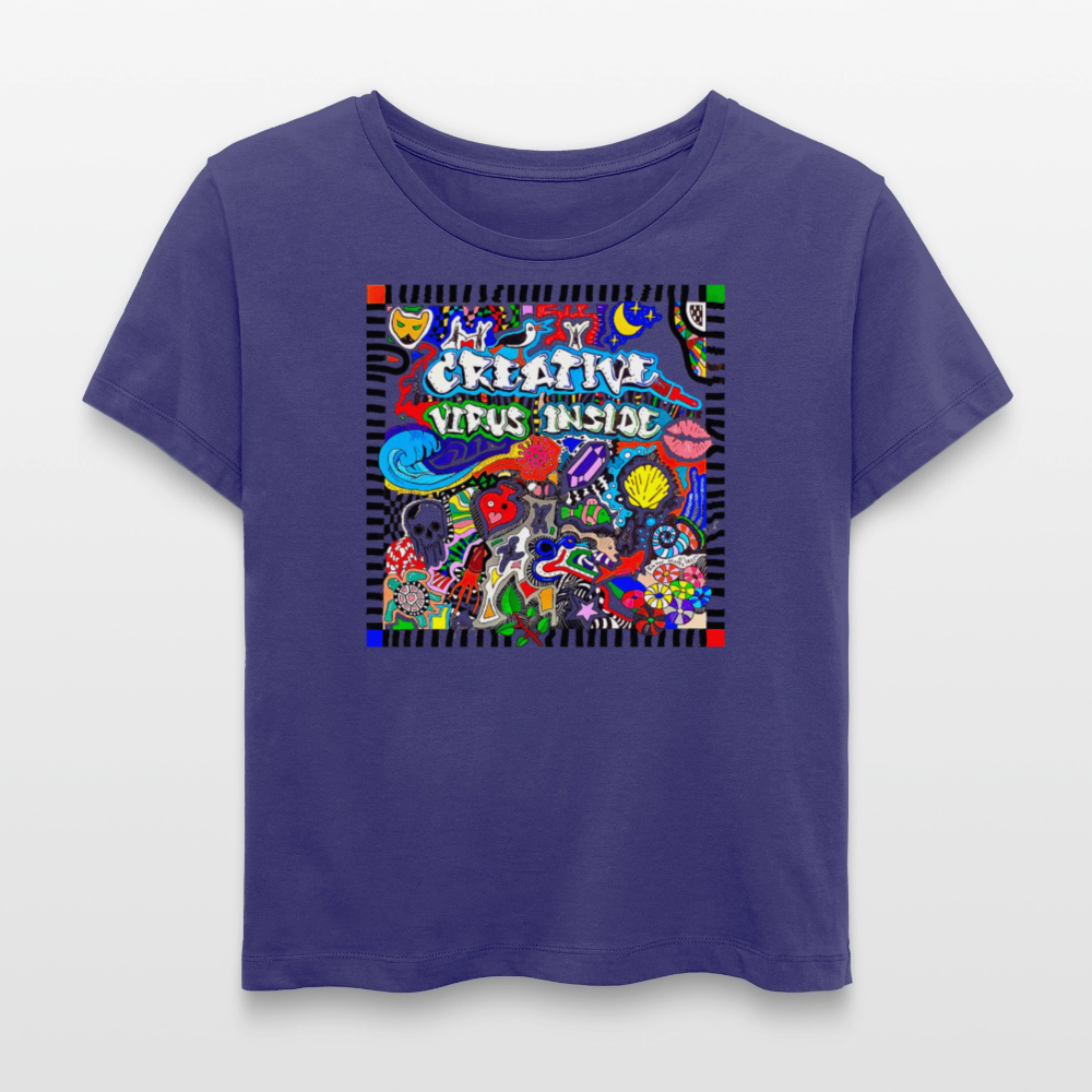 Relaxed Rundhals Frauen Bio-T-Shirt mit CREATIVE VIRUS INSIDE PRINT - Dämmerung