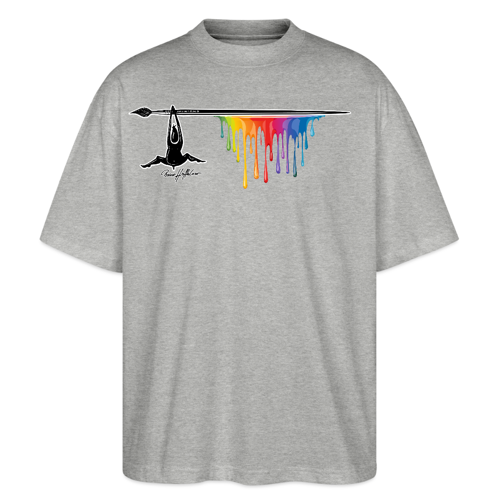 Oversized Unisex T-Shirt mit MÄNNLE PRINT - Grau meliert
