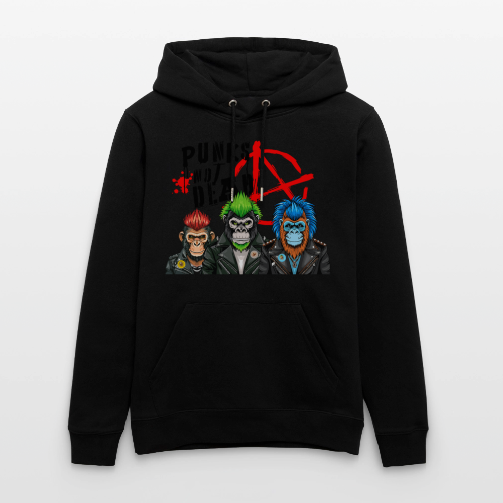 Unisex Hoodie mit PUNKS NOT DEAD PRINT - Schwarz