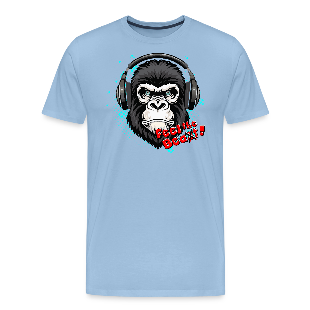 Männer Premium T-Shirt mit FEEL THE BEA(S)T PRINT - Sky