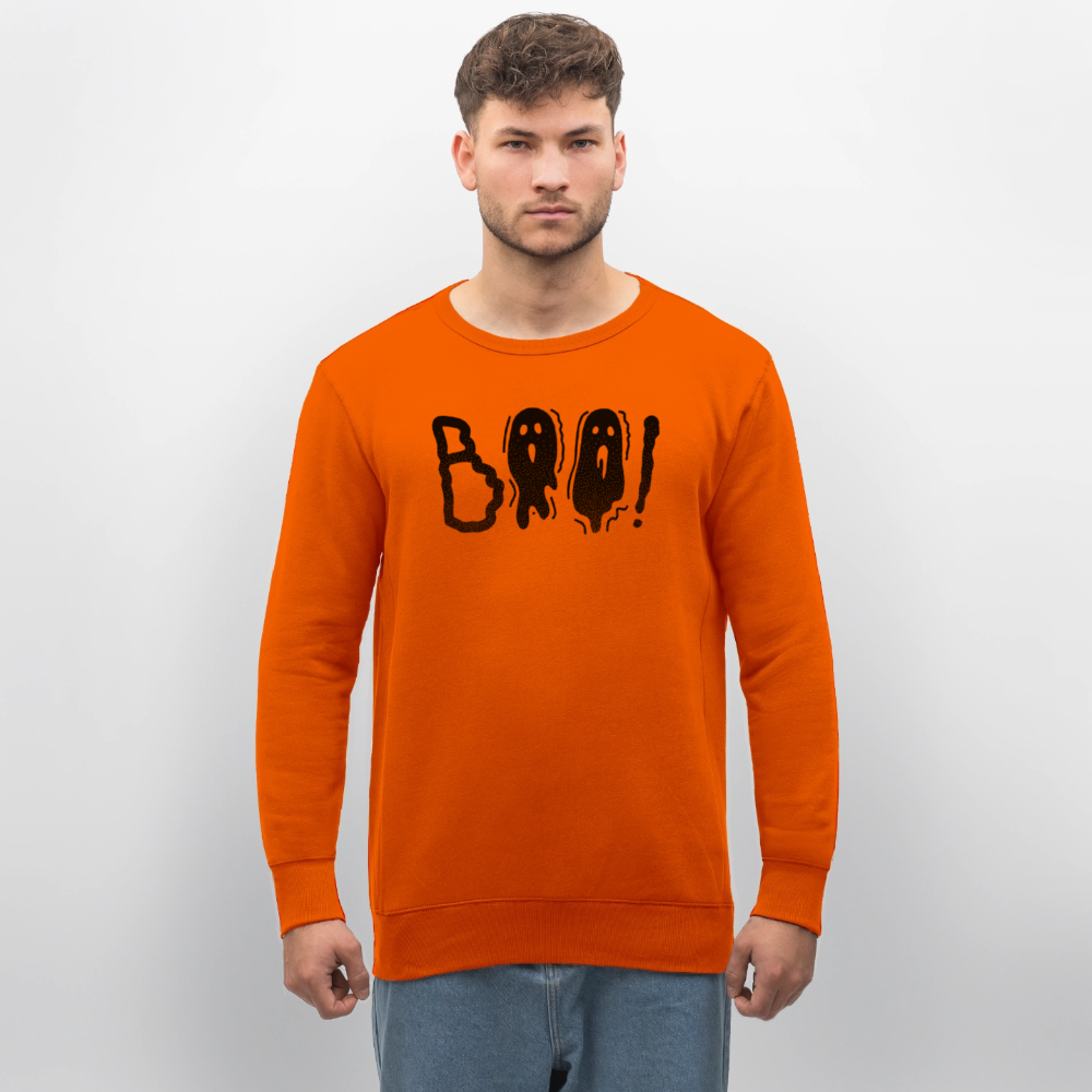 Unisex Bio-Sweatshirt mit BOO! PRINT - Tieforange