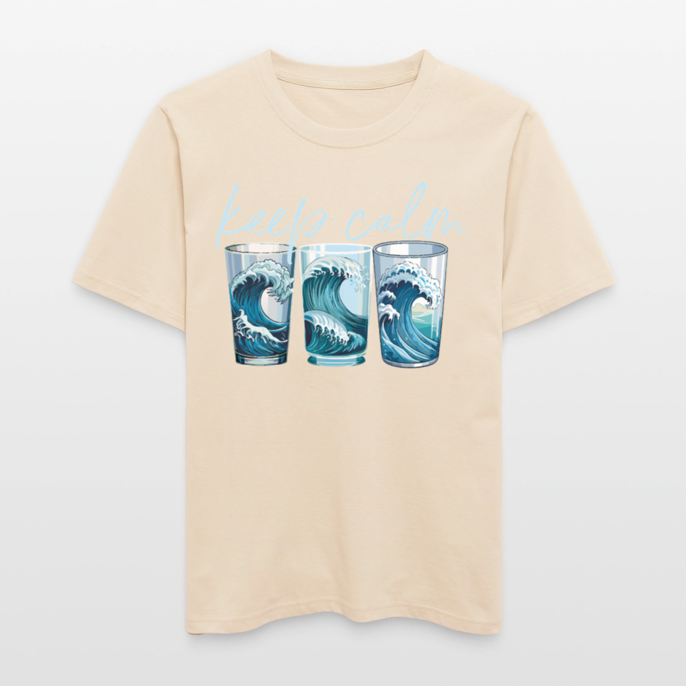 Unisex Bio-T-Shirt mit KEEP CALM PRINT - Weißgrau