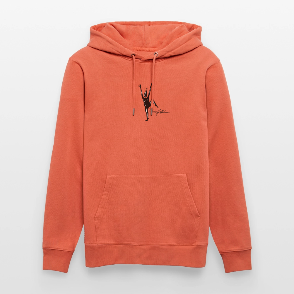 Unisex Bio-Hoodie mit TUSCHEMÄNNCHEN PRINT - Hellrot