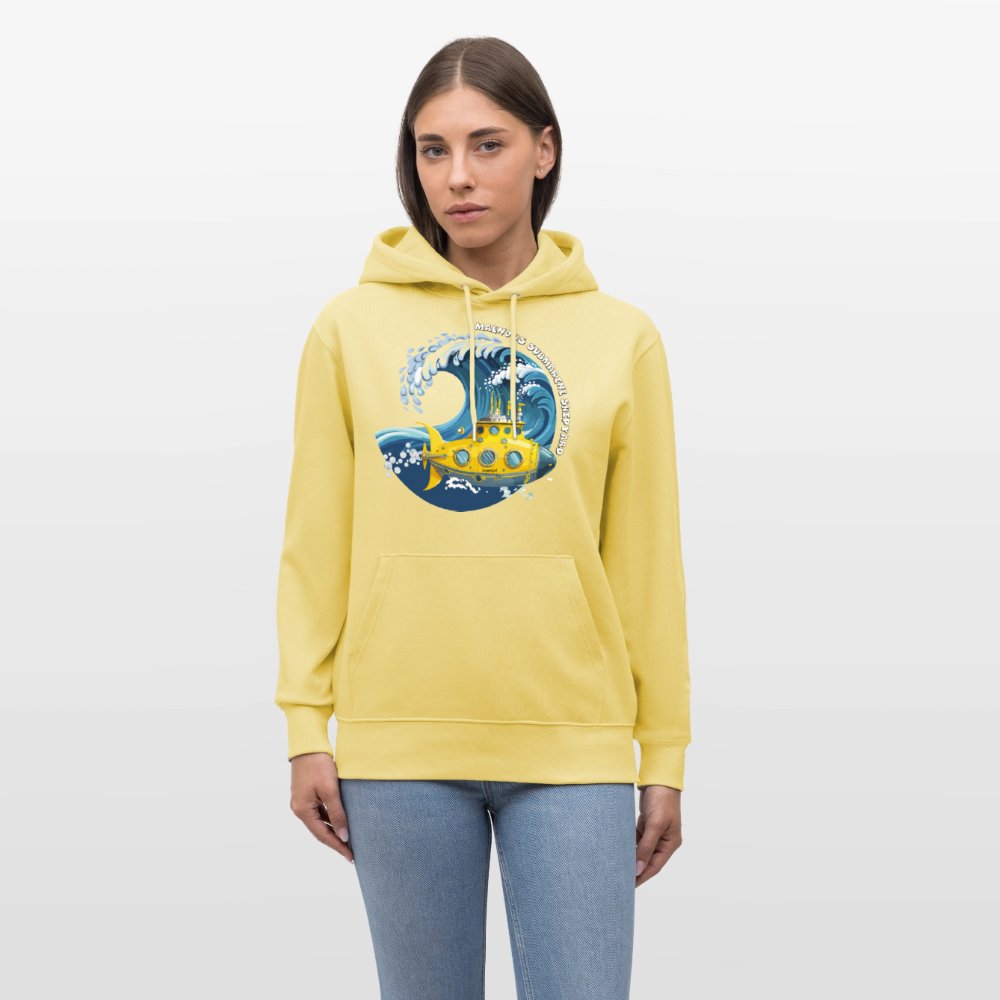 Unisex Bio-Hoodie mit MAENJUS SUBMARINE SHIPYARD PRINT - Gelb Viva 