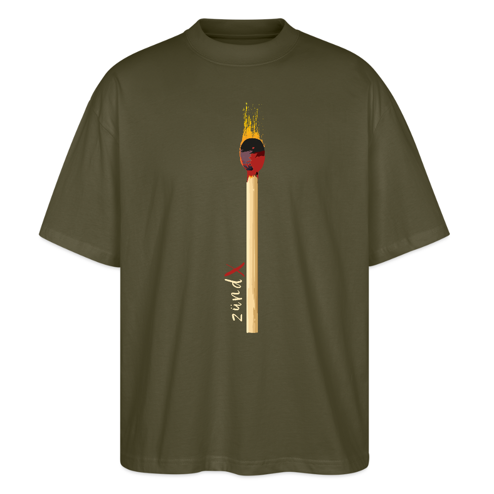 Oversized Unisex T-Shirt mit ZÜNDX PRINT - Khaki
