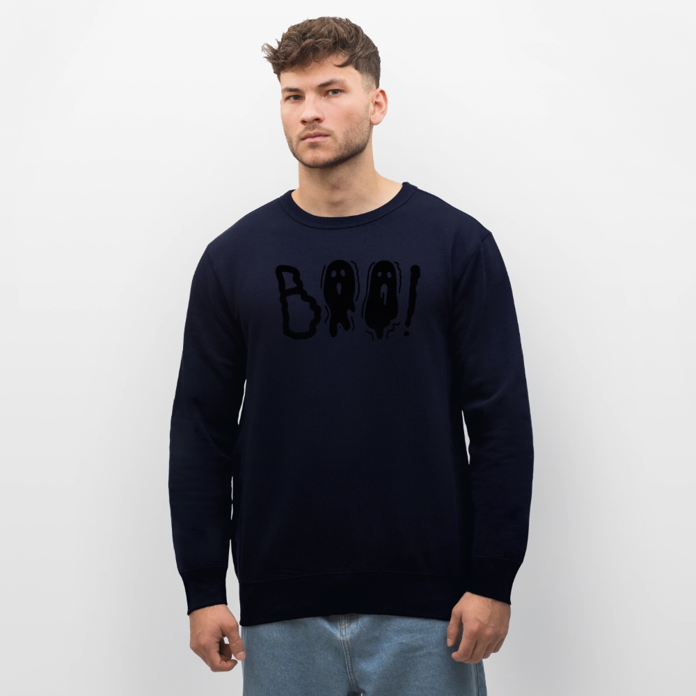 Unisex Bio-Sweatshirt mit BOO! PRINT - Navy
