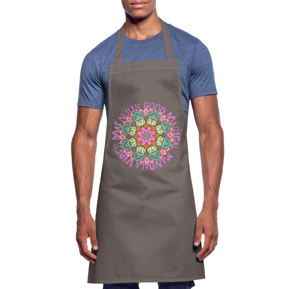 Kochschürze mit Mandala Vibes Motiv V - Grau