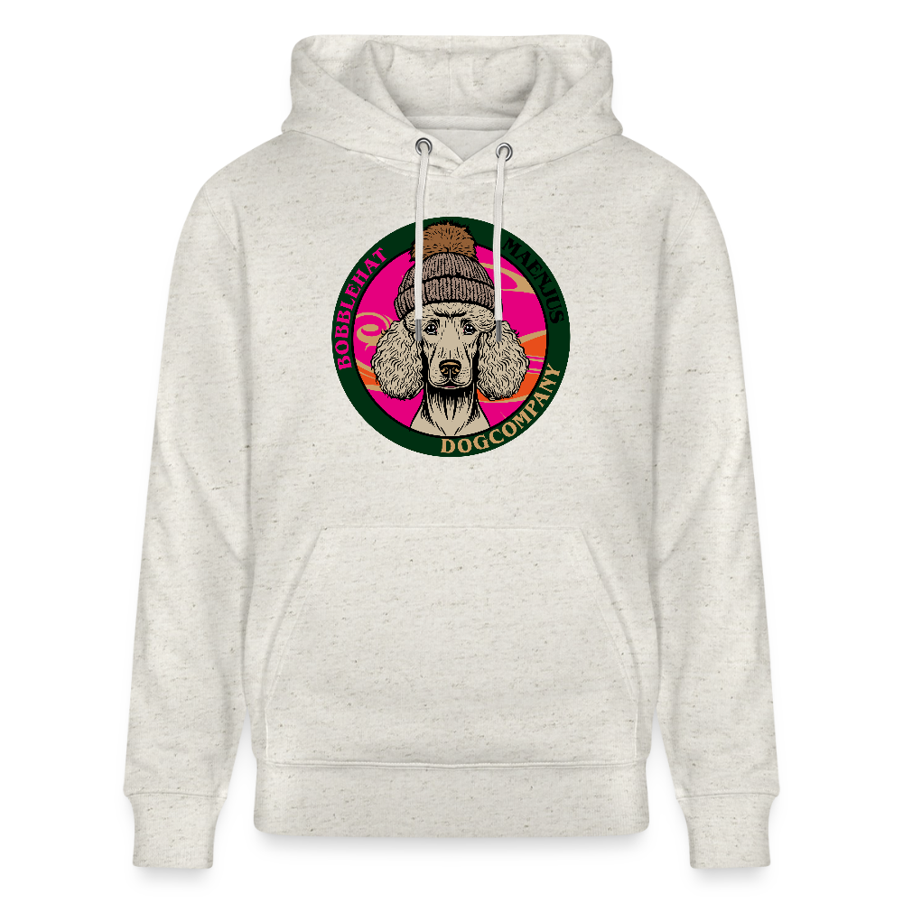 SUnisex Bio-Hoodie mit BOBBLEHAT DOGCOMPANY PRINT - Beige meliert