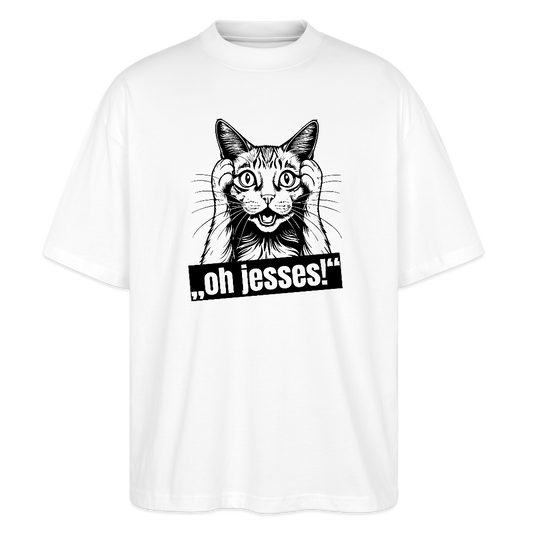 Oversized Unisex T-Shirt mit OH JESSES PRINT - Weiß