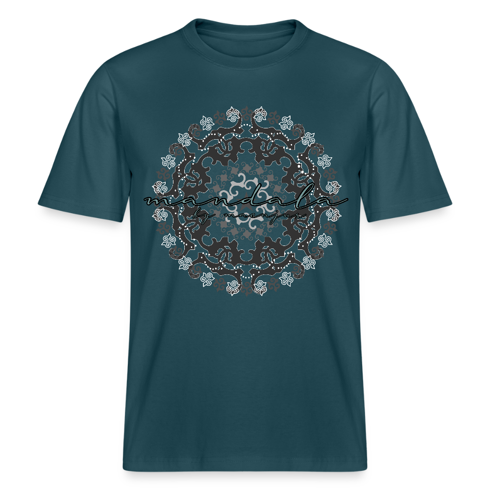 Unisex Bio-T-Shirt mit BLACK MANDALA PRINT - Dunkles Petrol